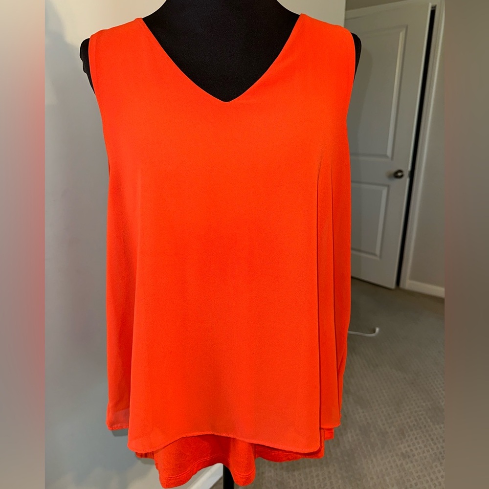 ANTONIO MELANI Orange Sleeveless Relaxed Tank Top